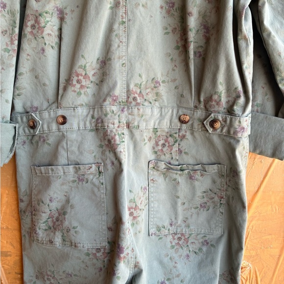 DRIFTWOOD Carley Army Green Floral Jumpsuit Coveralls Size Medium - Picture 9 of 13